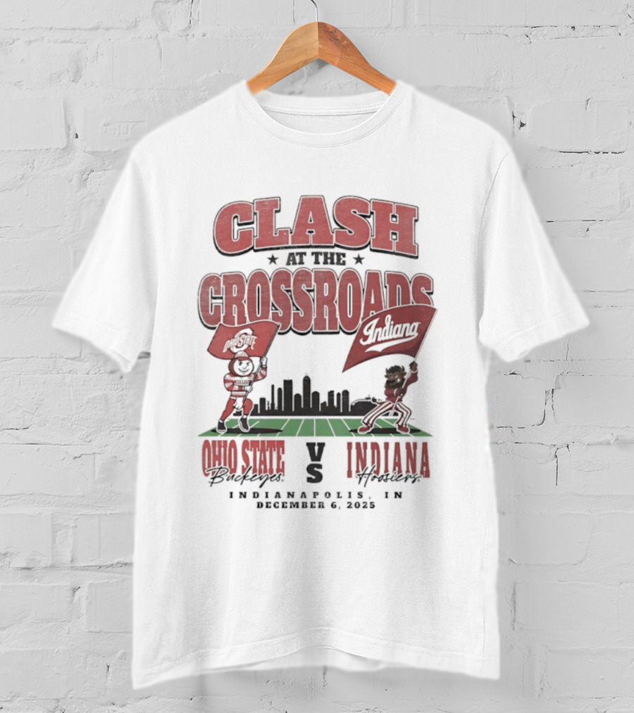 Clash At The Crossroads Ohio State Buckeyes Vs Indiana Hoosiers Indianapolis 2025 T-Shirt