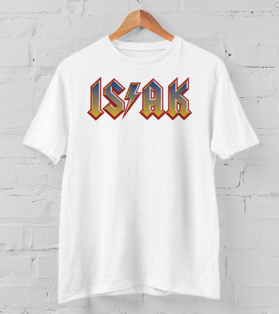 ISAK Lightning Bolt Style Retro Bold Text T-Shirt