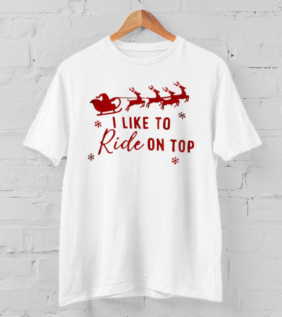 Sleigh Reindeer Humor I Like To Ride On Top Christmas T-Shirt