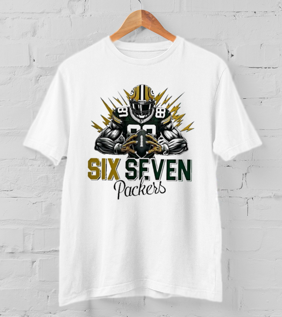 Six Seven Packers Football Player Energy Burst T-Shirt
