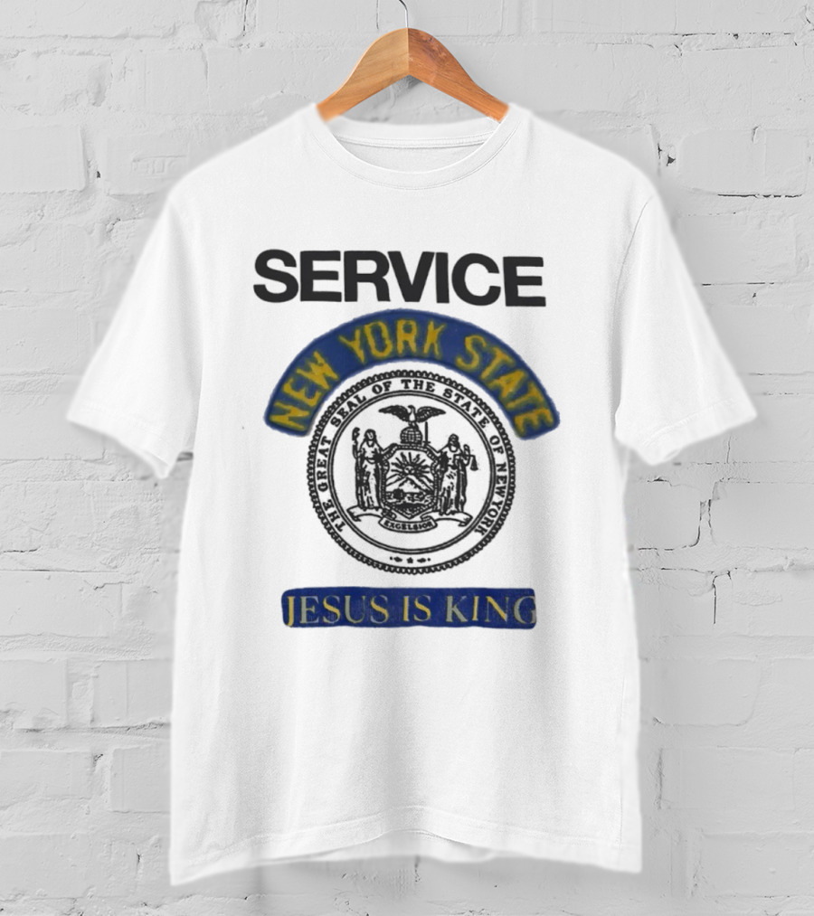 Service New York State Seal Jesus Is King T-Shirt