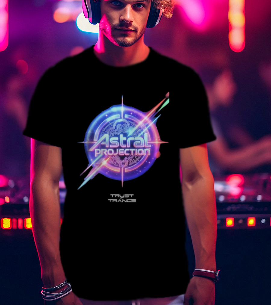 Astral Projection Trust In Trances Psychedelic Journey Circular Emblem T-Shirt