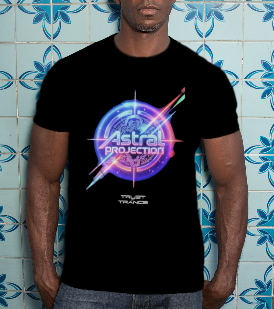 Astral Projection Trust In Trances Psychedelic Journey Circular Emblem T-Shirt