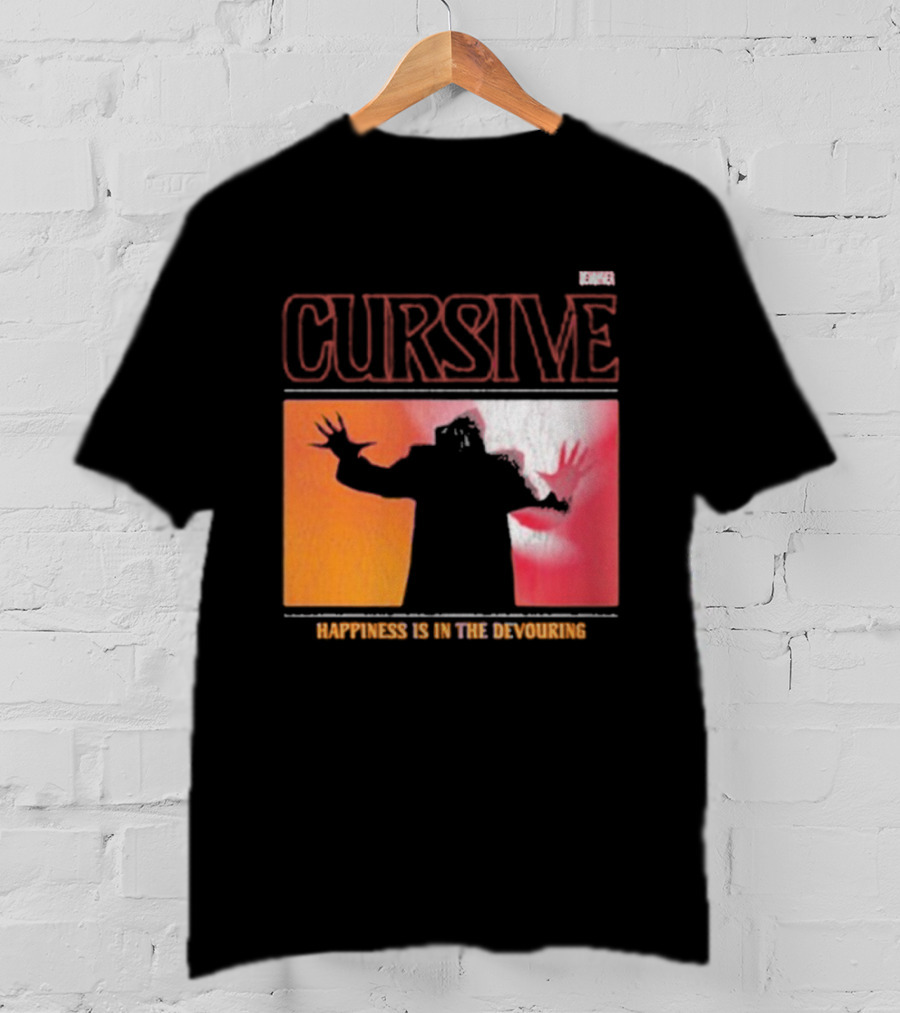 Cursive Happiness Is In The Devouring Silhouette And Vibrant Gradient T-Shirt