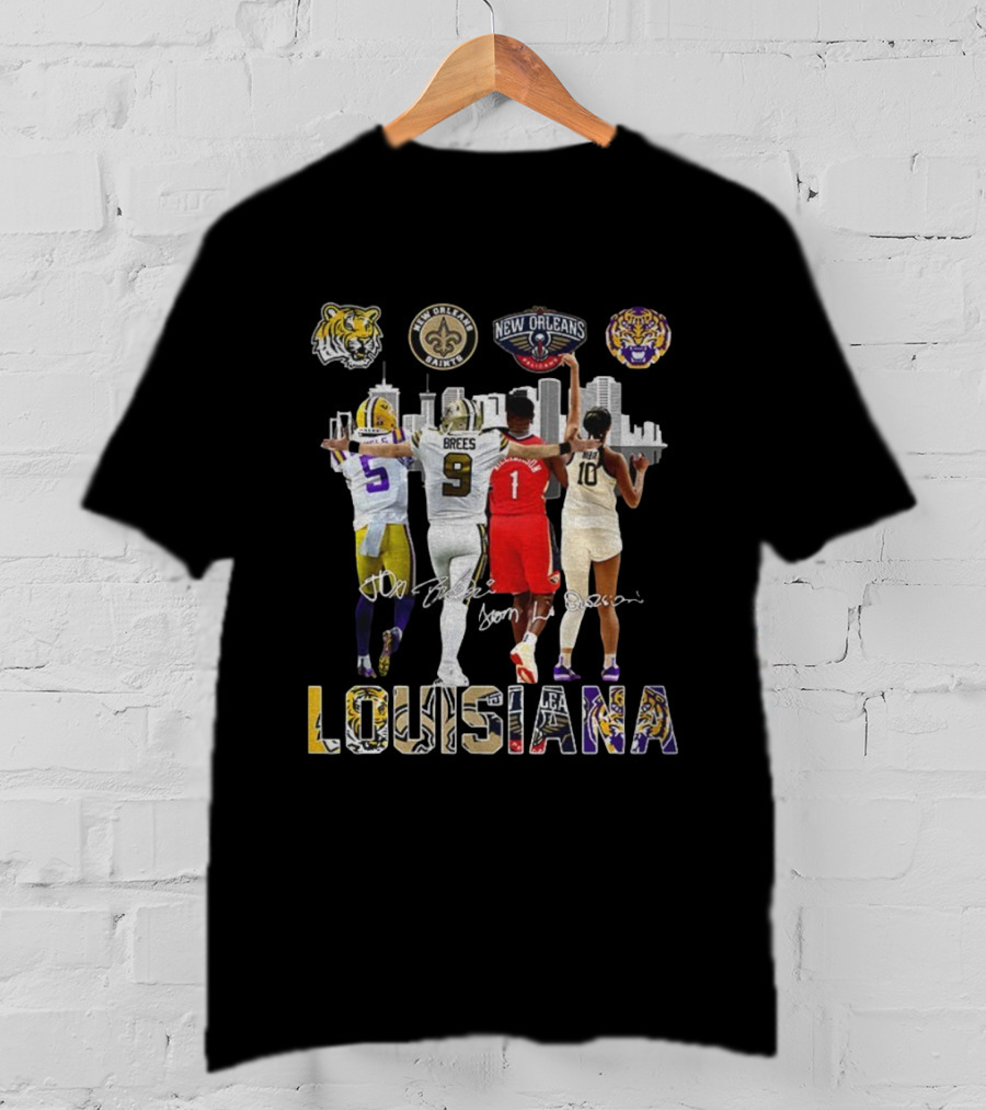 LSU Tigers Saints Pelicans Missouri Tigers Louisiana Legends T-Shirt