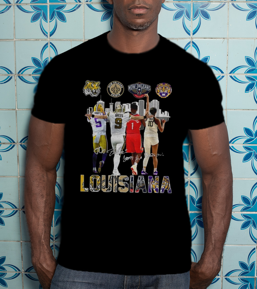 LSU Tigers Saints Pelicans Missouri Tigers Louisiana Legends T-Shirt