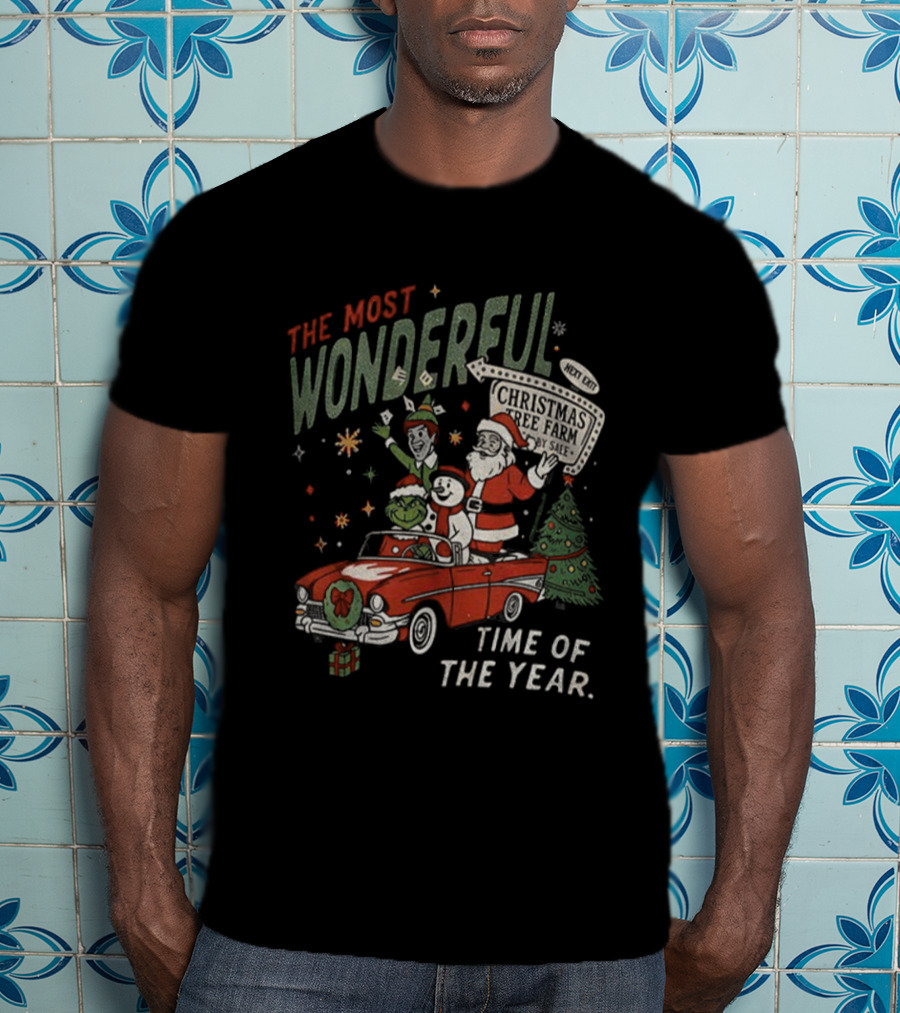 The Most Wonderful Time Of The Year Santa Reindeer Elf Grinch Merry Christmas T-Shirt