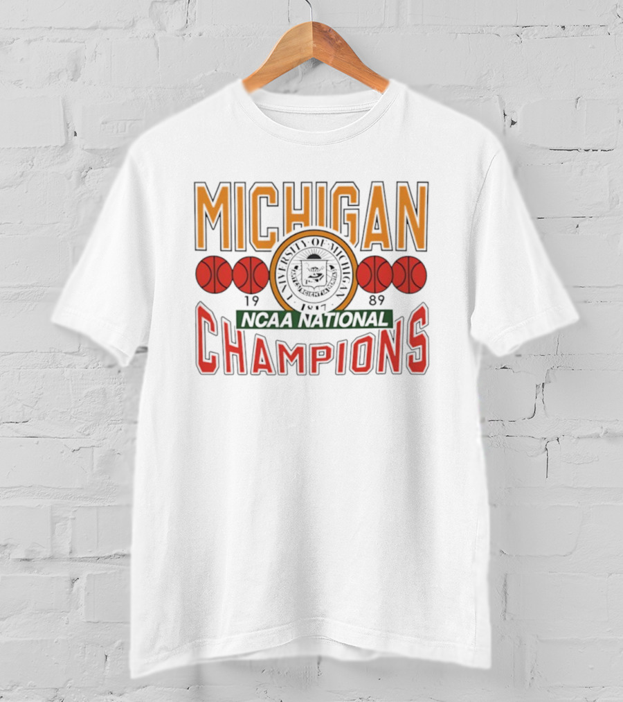 Michigan NCAA Basketball National Champions 1989 Logo T-Shirt