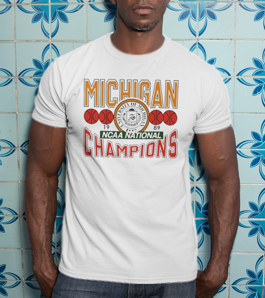 Michigan NCAA Basketball National Champions 1989 Logo T-Shirt