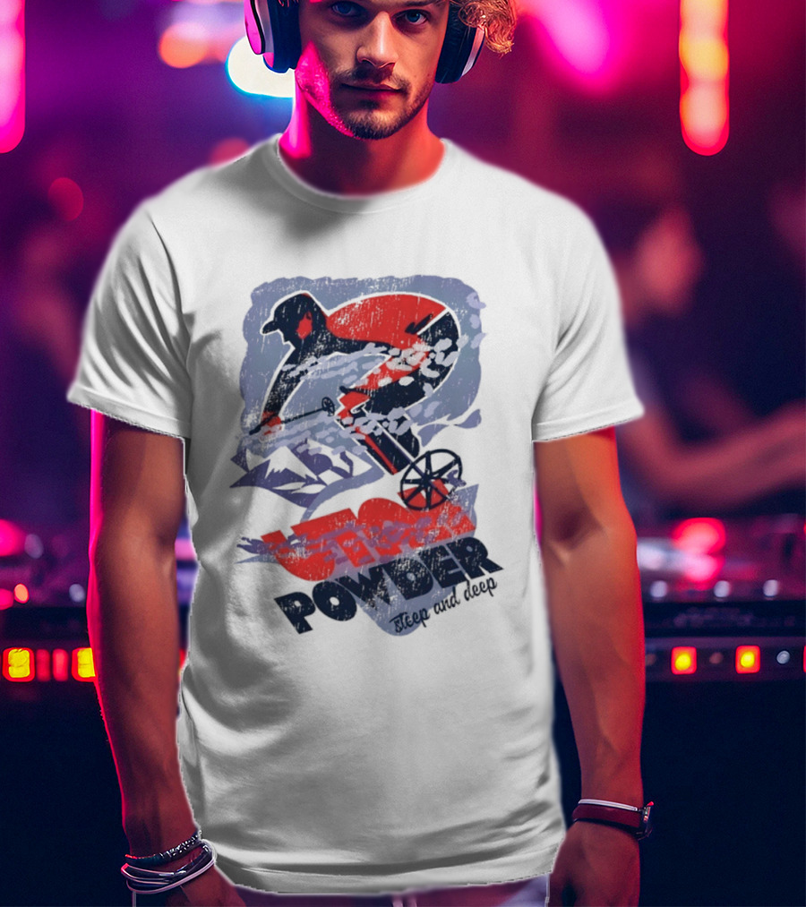 Utah Utes Football Steep Powder Skiing T-Shirt