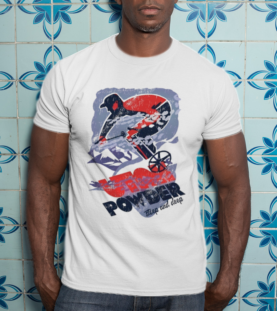 Utah Utes Football Steep Powder Skiing T-Shirt