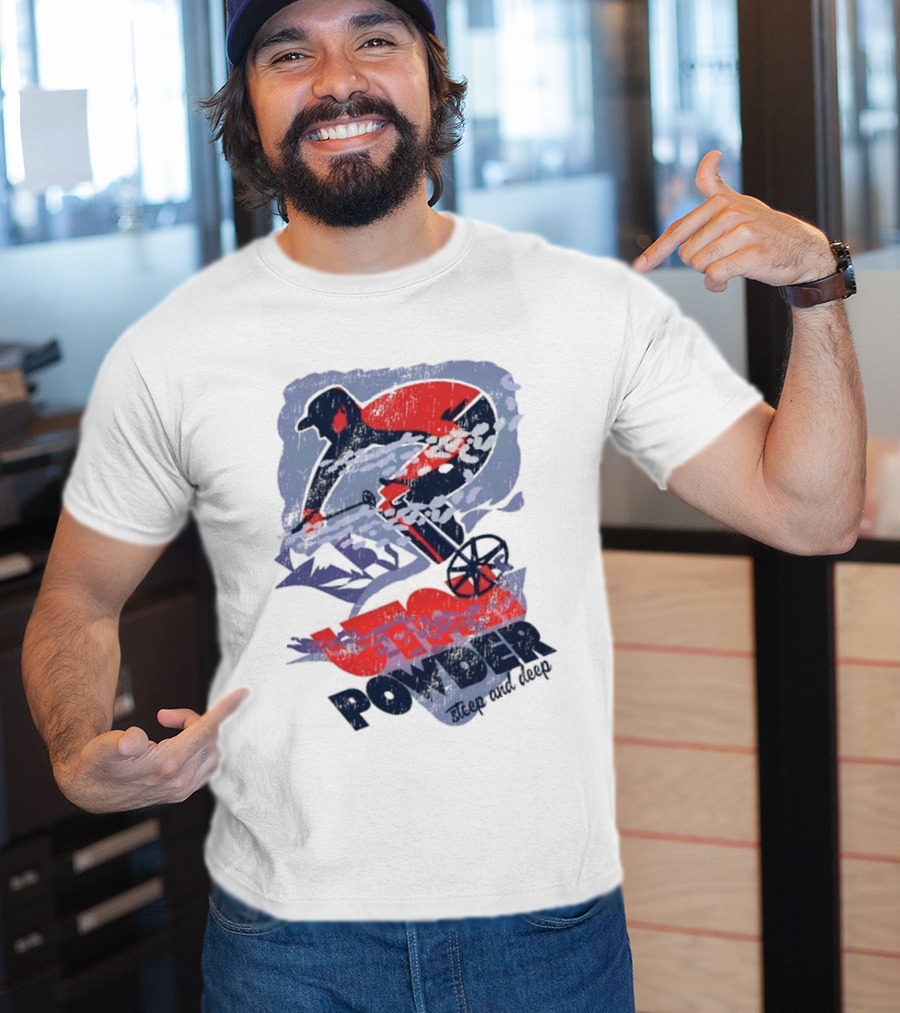 Utah Utes Football Steep Powder Skiing T-Shirt