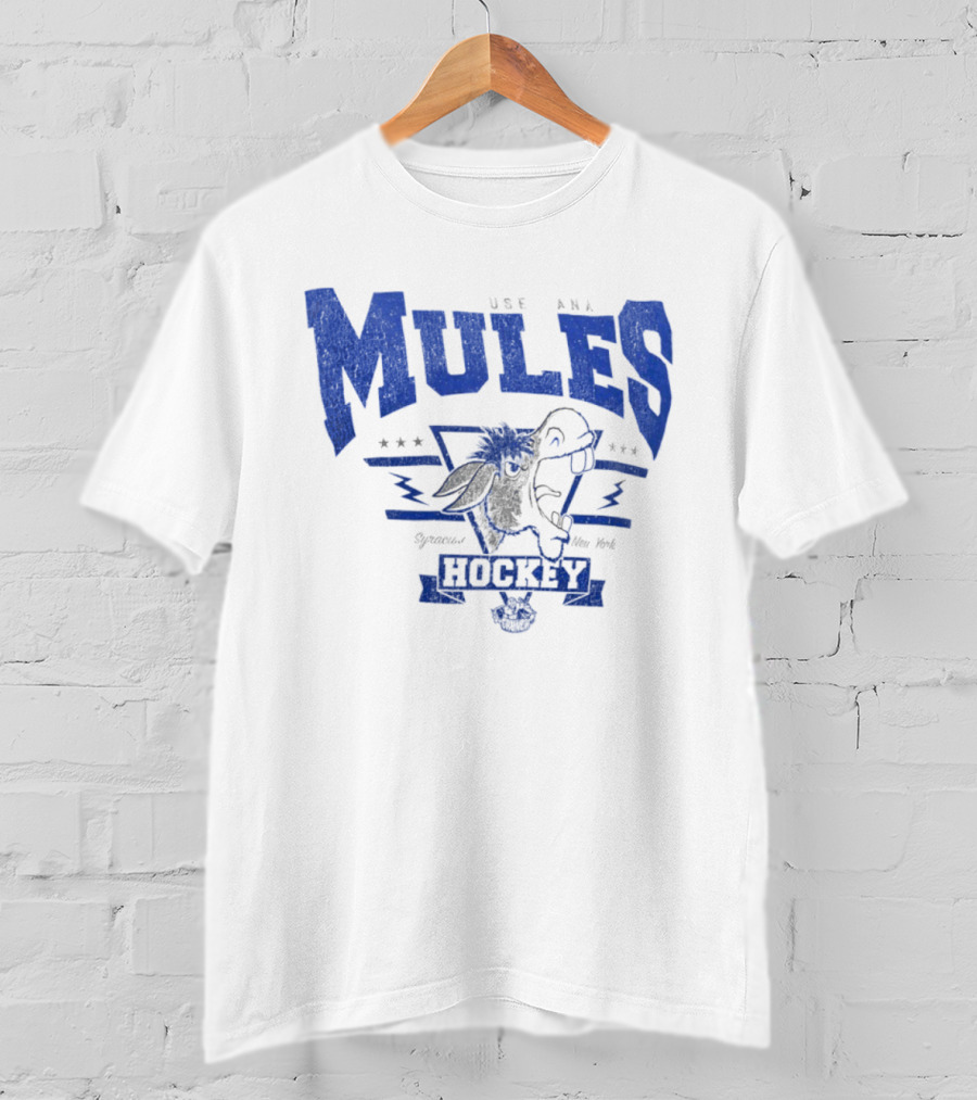 Syracuse Crunch Use Ana Mules Hockey Throwback New York T-Shirt