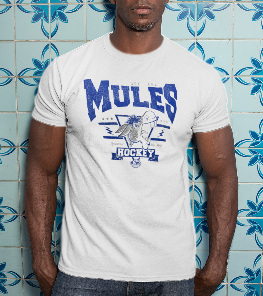 Syracuse Crunch Use Ana Mules Hockey Throwback New York T-Shirt