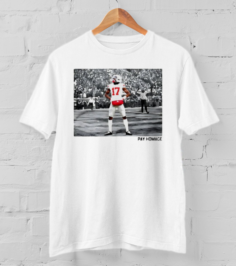 Carnell Tate Pay Homage 17 Football Player Stance T-Shirt