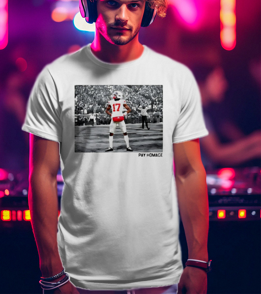 Carnell Tate Pay Homage 17 Football Player Stance T-Shirt