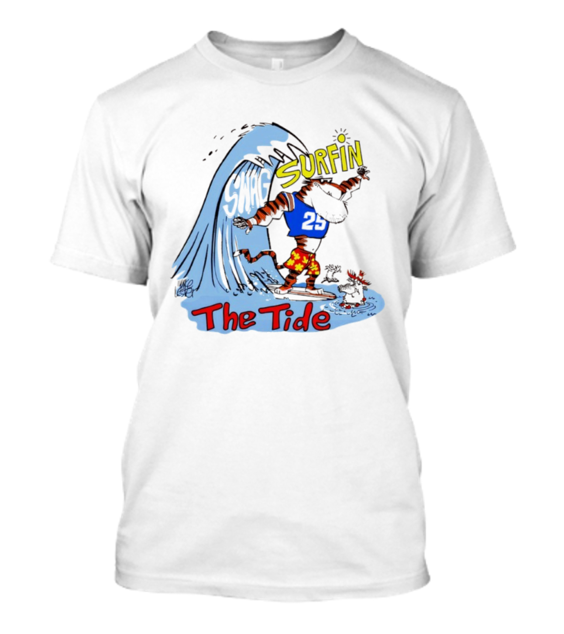 Auburn Tigers Vs Alabama Crimson Tide Swag Surfin The Tide Sports Fan Rivalry T-Shirt