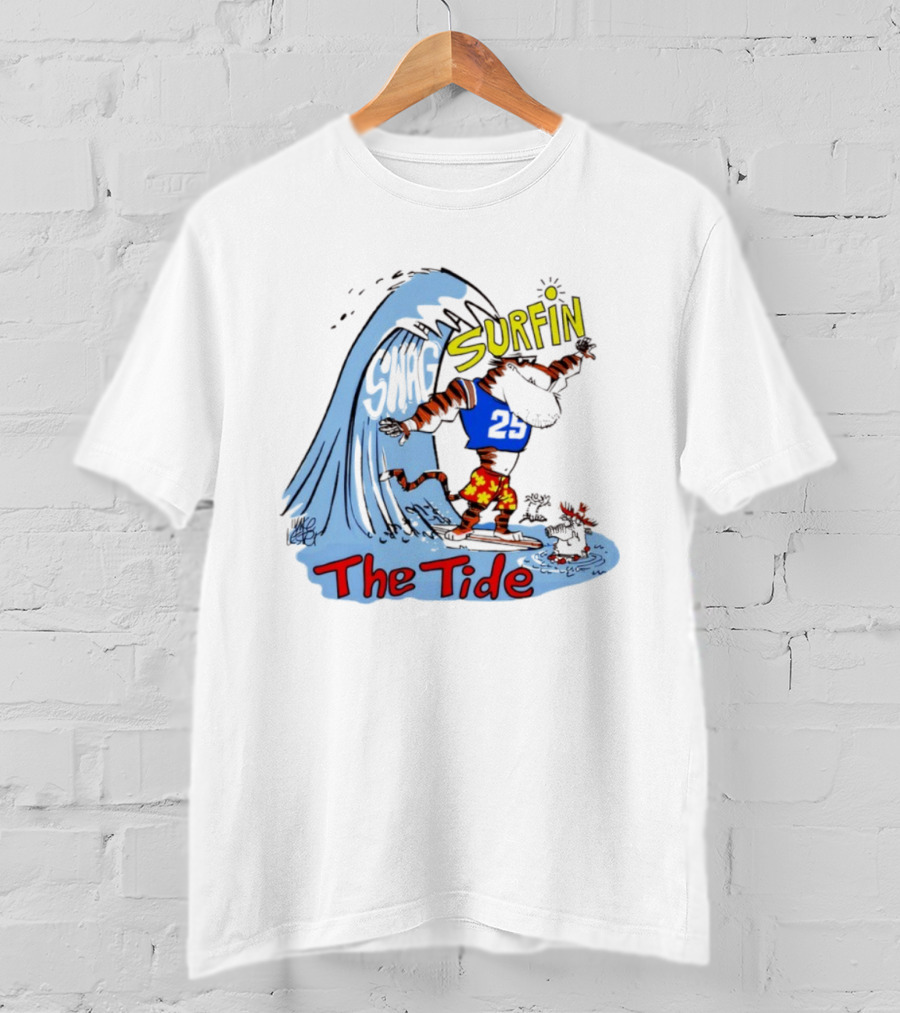Auburn Tigers Vs Alabama Crimson Tide Swag Surfin The Tide Sports Fan Rivalry T-Shirt