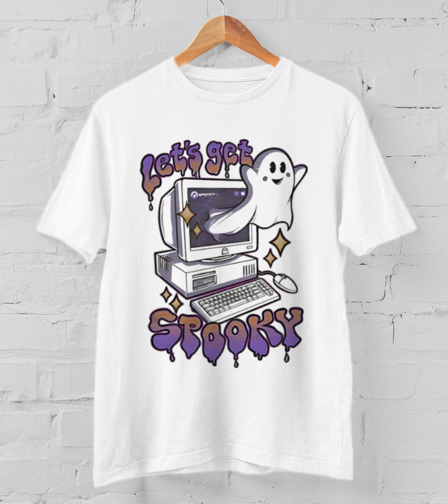 Let's Get Spooky Ghost Computer Halloween T-Shirt
