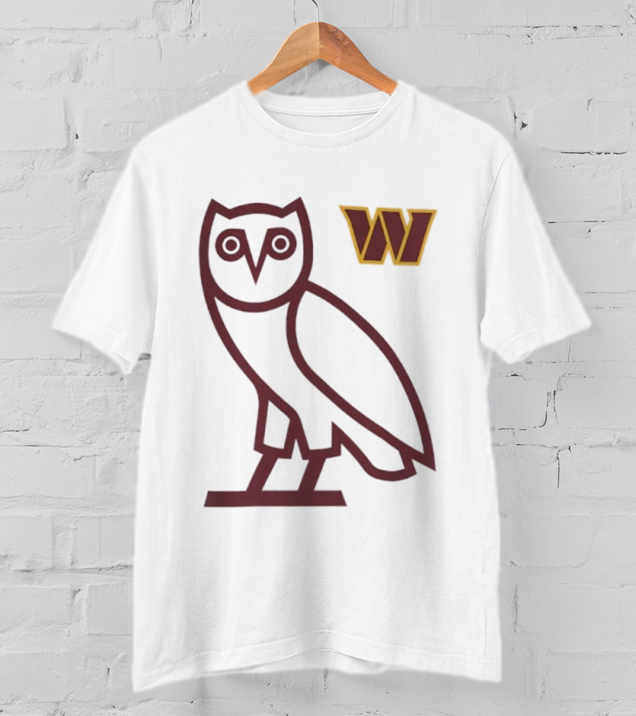 Washington Commanders OVO NFL Collaboration Owl W Logo T-Shirt