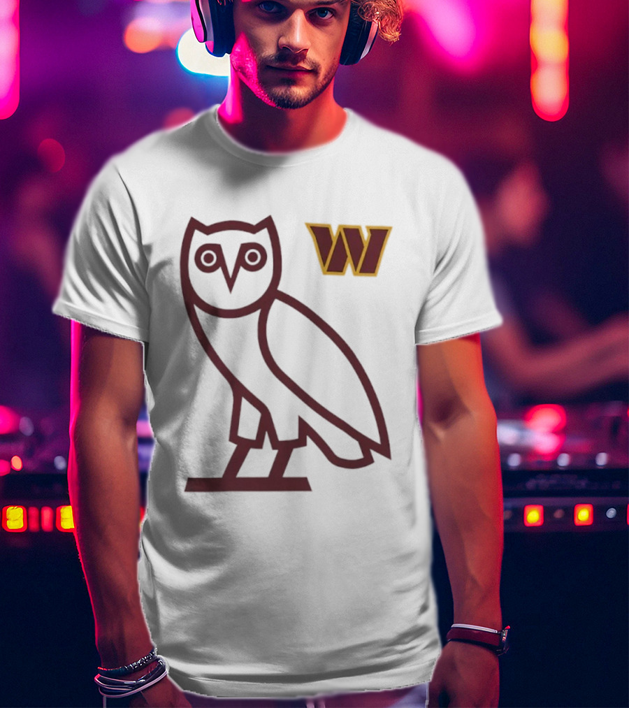 Washington Commanders OVO NFL Collaboration Owl W Logo T-Shirt