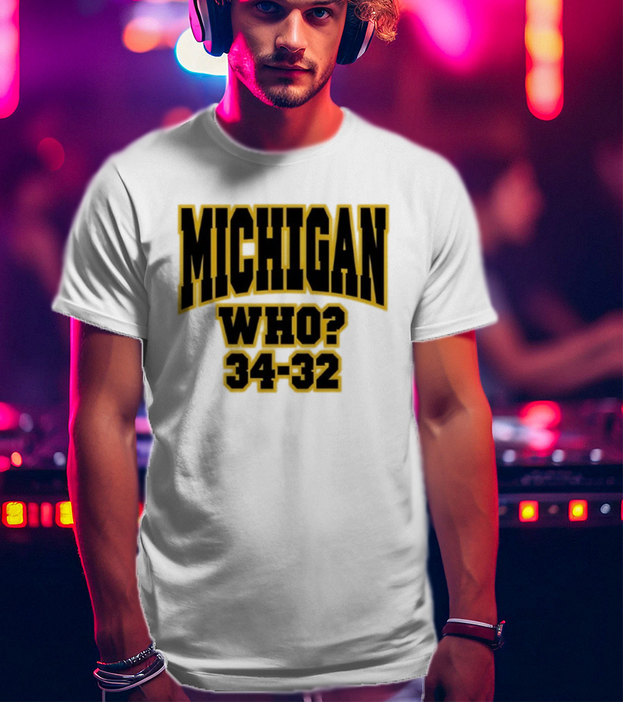 Michigan Who 34-32 T-Shirt