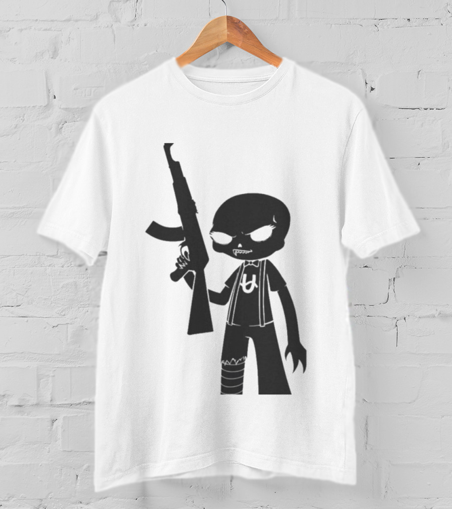 Homestuck Caliborn Character U Symbol Black Silhouette With Weapon T-Shirt