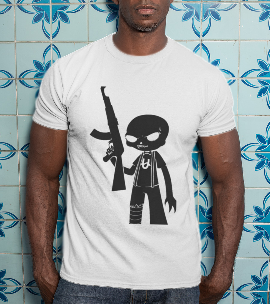 Homestuck Caliborn Character U Symbol Black Silhouette With Weapon T-Shirt