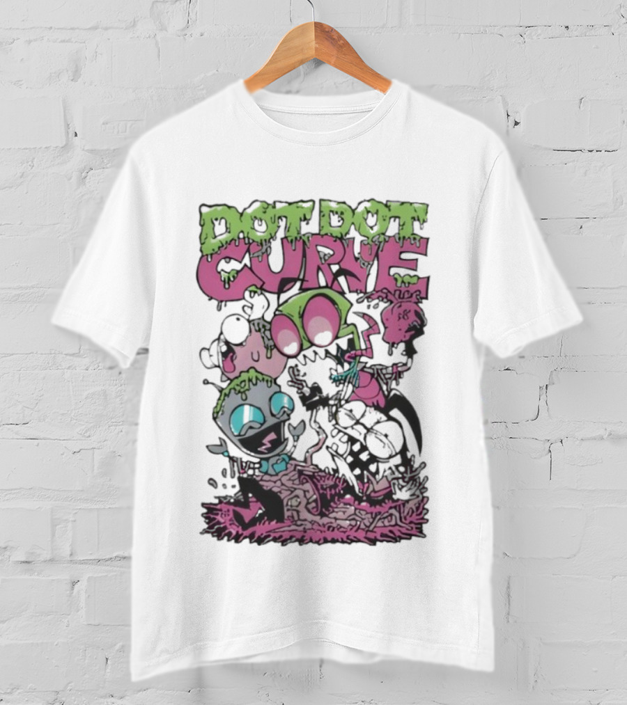 Dot Dot Curve Scene The Fuck Up Reptilian Zombie Cartoon Duo T-Shirt