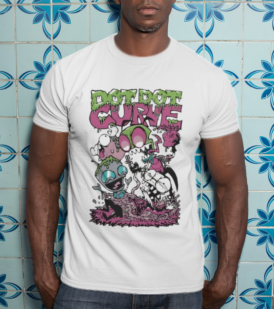 Dot Dot Curve Scene The Fuck Up Reptilian Zombie Cartoon Duo T-Shirt