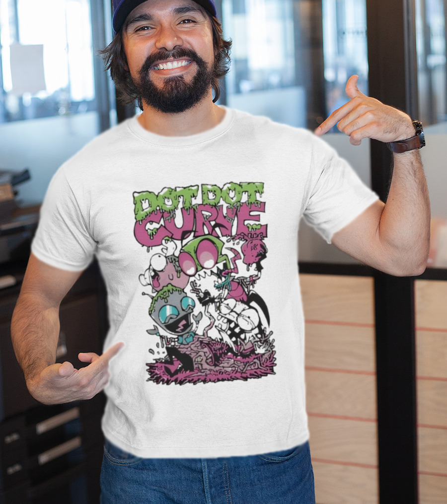 Dot Dot Curve Scene The Fuck Up Reptilian Zombie Cartoon Duo T-Shirt