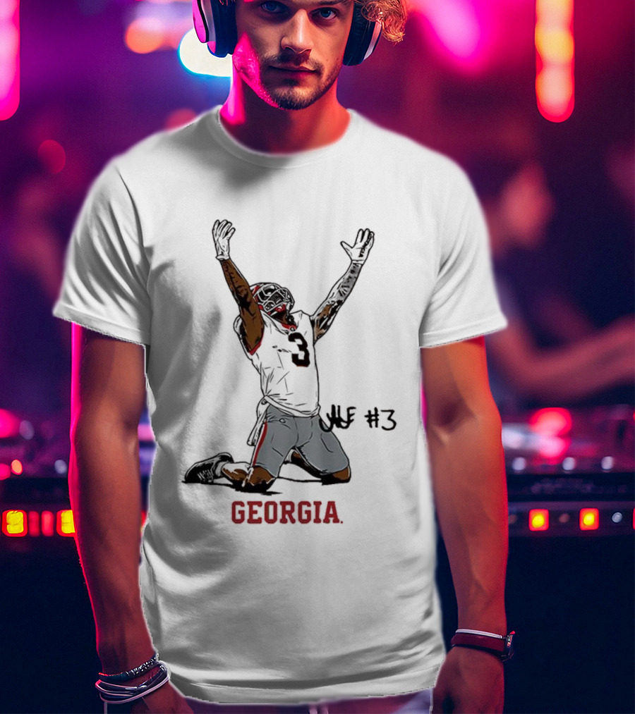 Nate Frazier Georgia Bulldogs Football NFL #13 End Zone Celebration T-Shirt