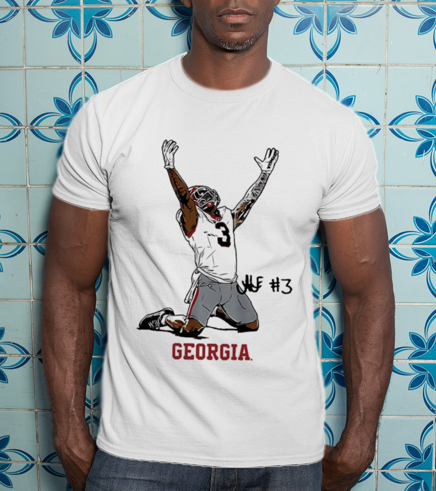 Nate Frazier Georgia Bulldogs Football NFL #13 End Zone Celebration T-Shirt