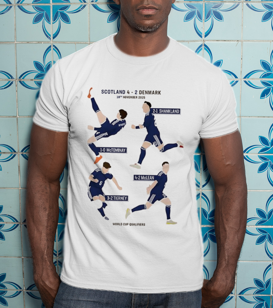 Scotland 4-2 Denmark World Cup Qualifiers 16th November 2025 Players’ Goals T-Shirt