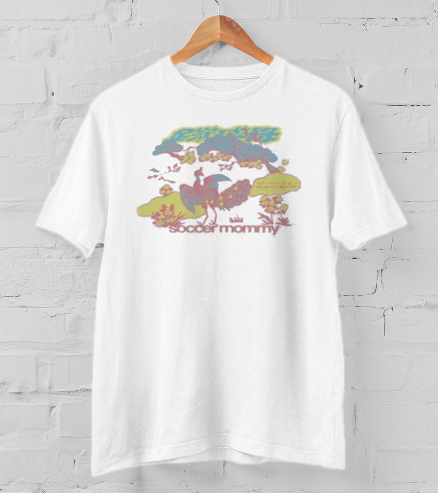 Vintage Aesthetic Soccer Mommy Tokyo With Peacock Blossom Scene T-Shirt