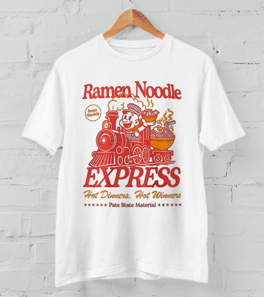 Ramen Noodle Express Hot Dinners Hot Winners Fun Steam Material T-Shirt