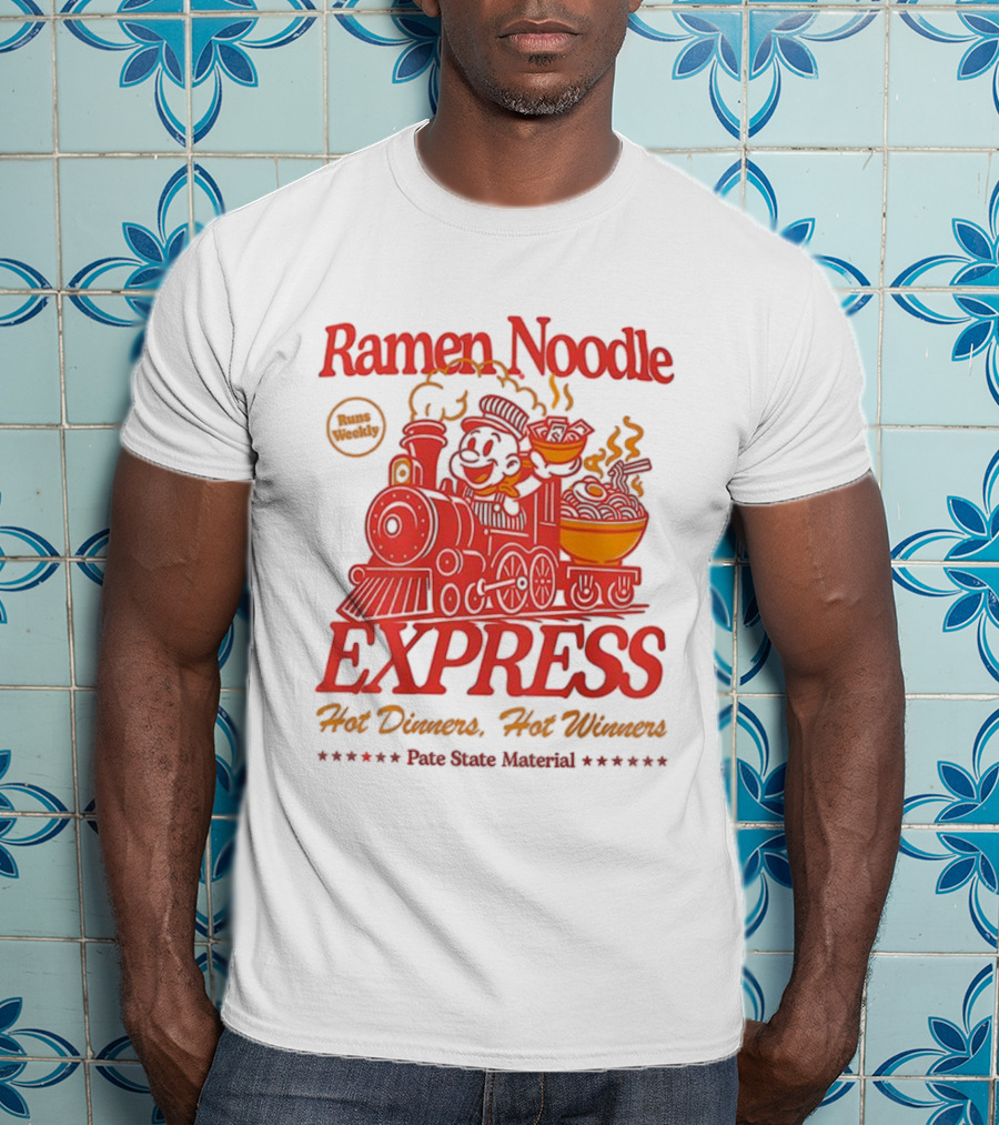 Ramen Noodle Express Hot Dinners Hot Winners Fun Steam Material T-Shirt