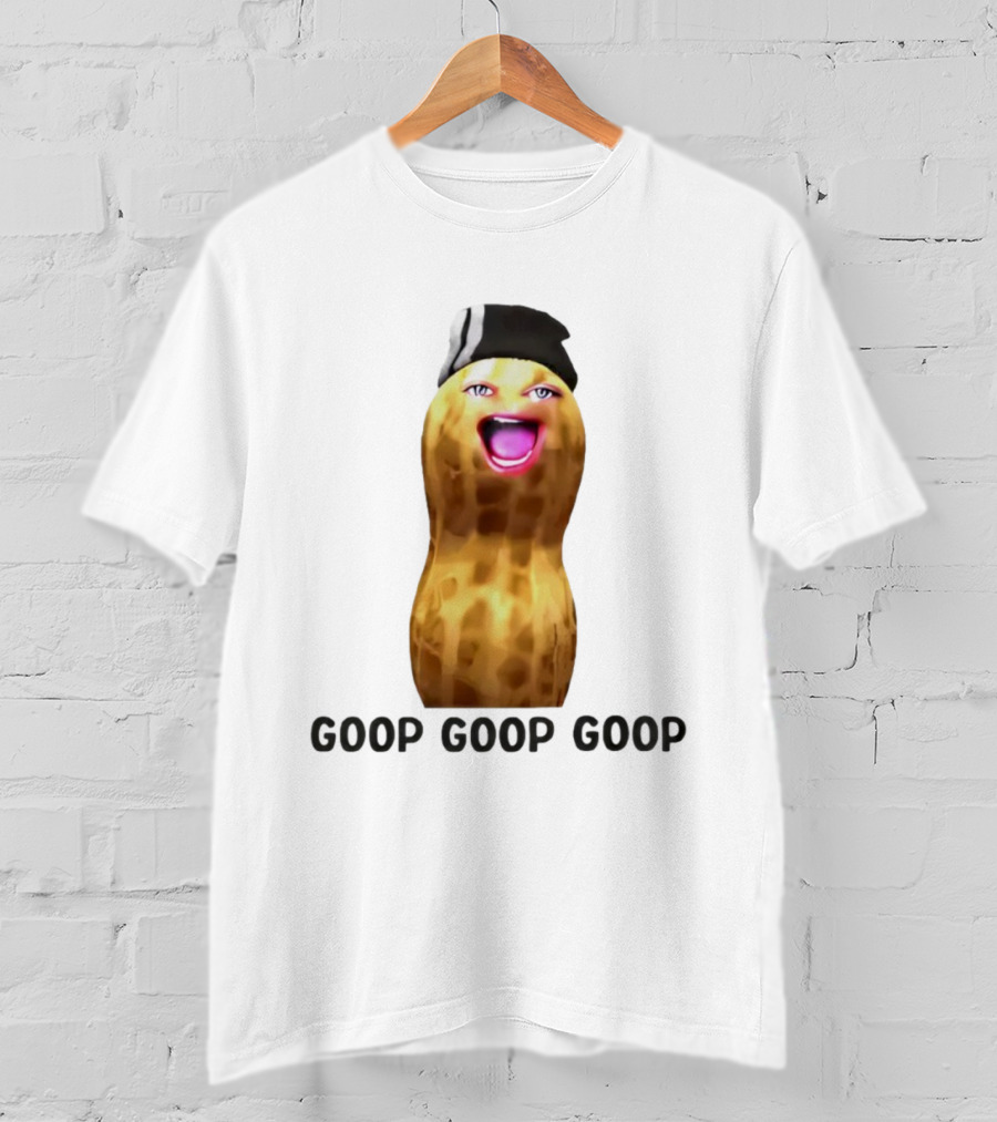 GOOP GOOP GOOP The Burnt Peanut Character With Beanie Hat T-Shirt