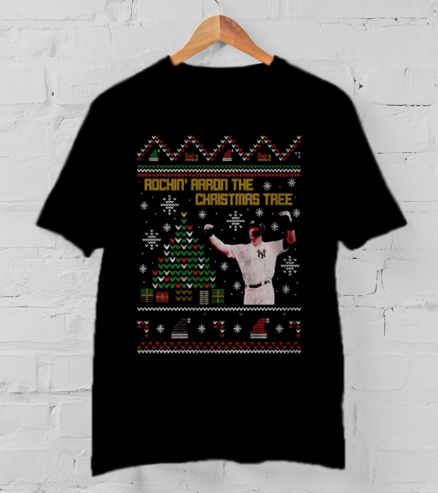 Rockin Around The Christmas Tree Aaron Judge Ugly Christmas T-Shirt