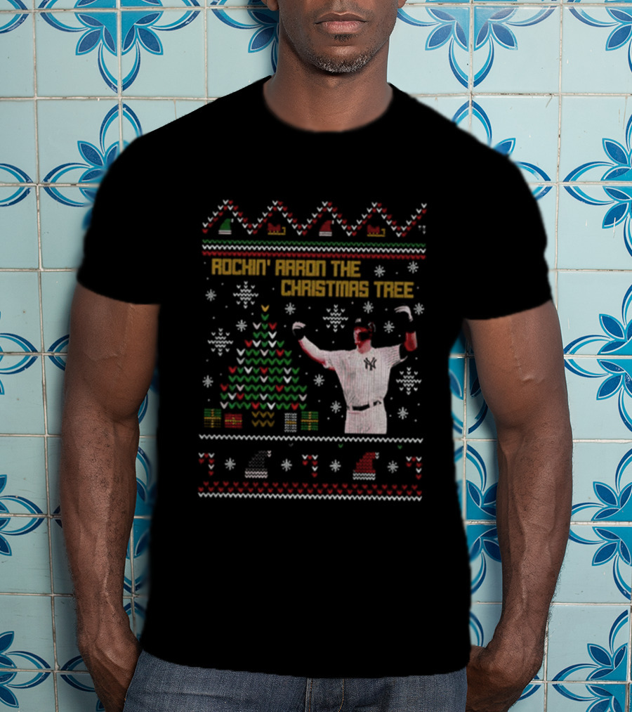 Rockin Around The Christmas Tree Aaron Judge Ugly Christmas T-Shirt