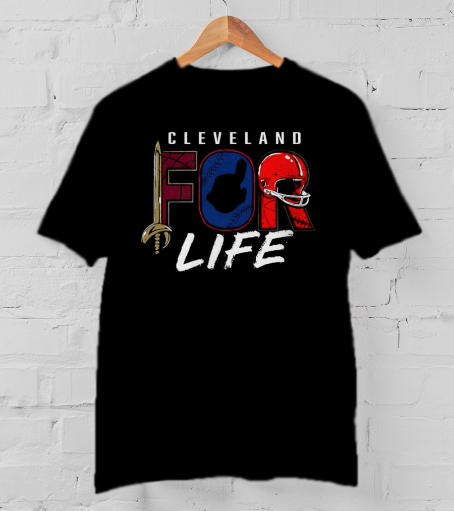 Cleveland Fan Pride Forever Football Baseball Iconic Symbols T-Shirt