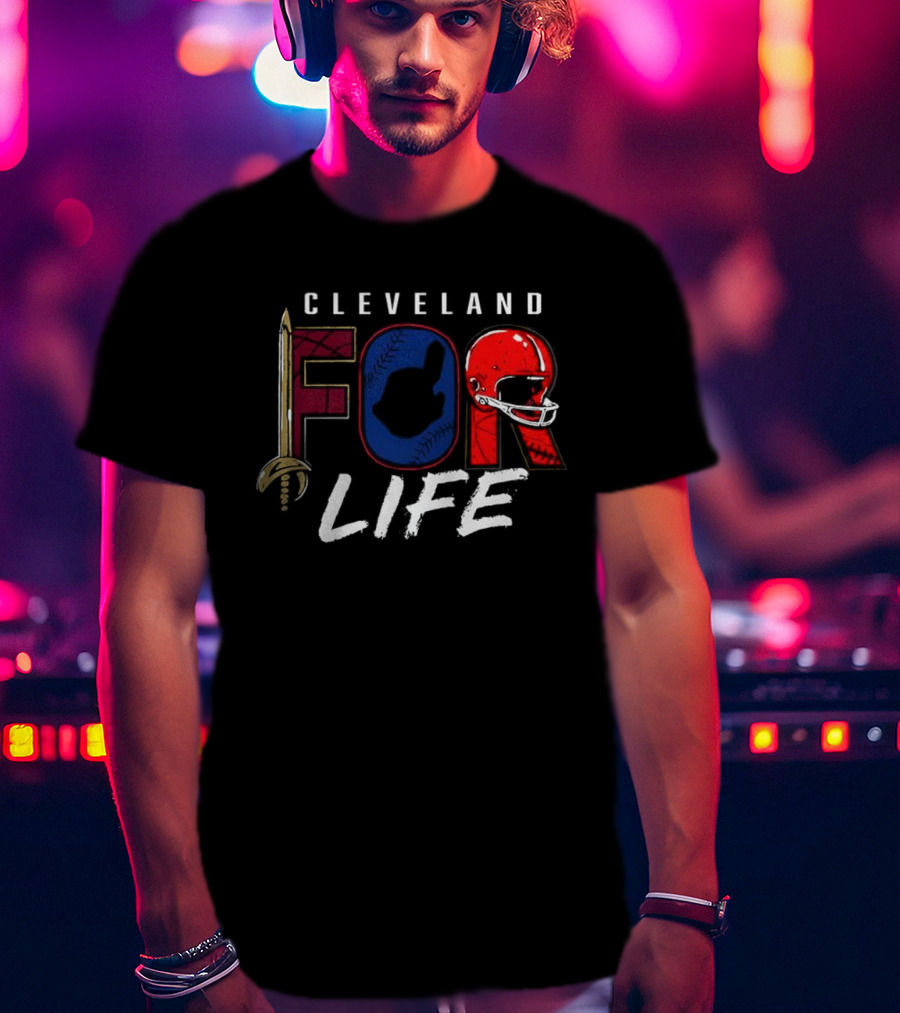 Cleveland Fan Pride Forever Football Baseball Iconic Symbols T-Shirt