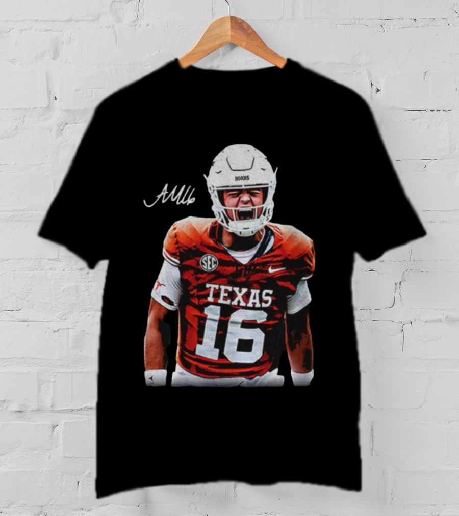 Texas Longhorns Football Arch Manning SEC Shout 16 Signature T-Shirt