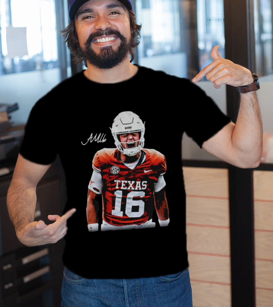 Texas Longhorns Football Arch Manning SEC Shout 16 Signature T-Shirt