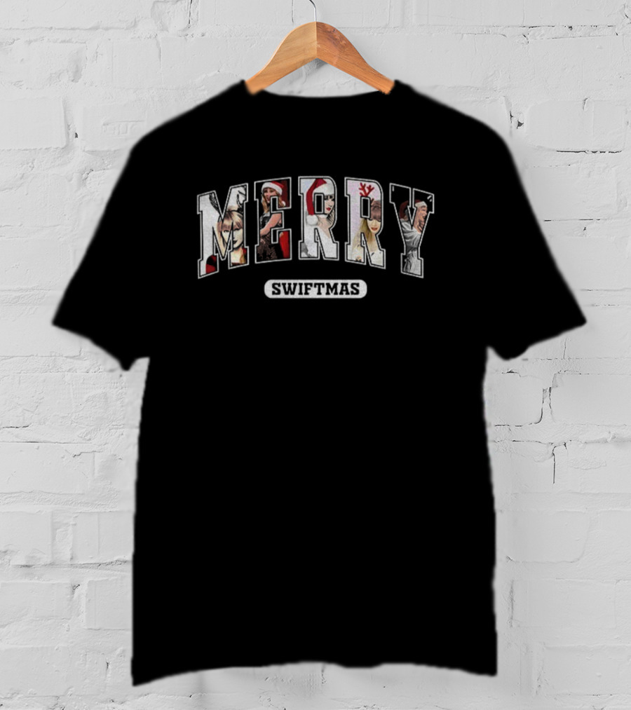 Merry Swiftmas Christmas Santa Faces T-Shirt