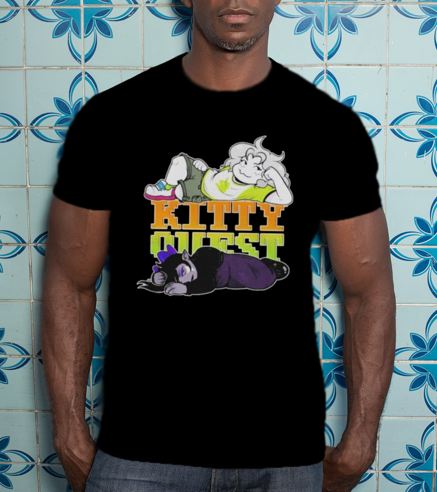 Kitty Quest Playful Characters Relaxing Fun Theme T-Shirt