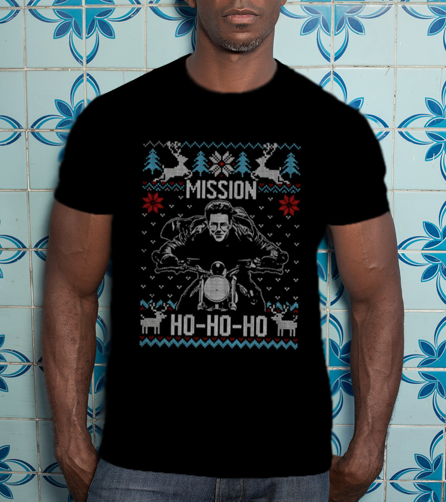 Mission Ho-ho-ho Christmas Reindeer Motorcycle Sweater T-Shirt