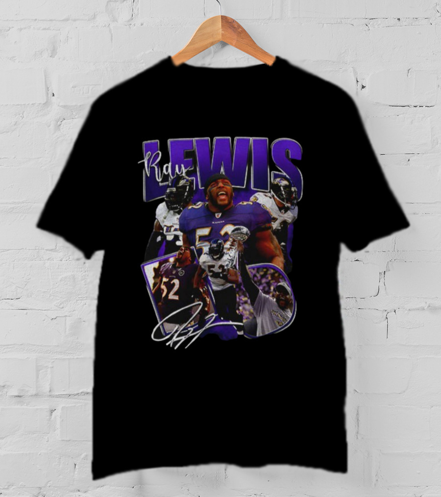 Ray Lewis Baltimore Ravens NFL Football Vintage 52 T-Shirt