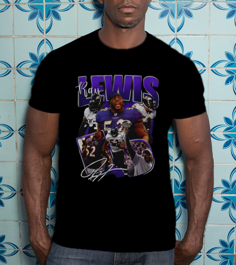 Ray Lewis Baltimore Ravens NFL Football Vintage 52 T-Shirt