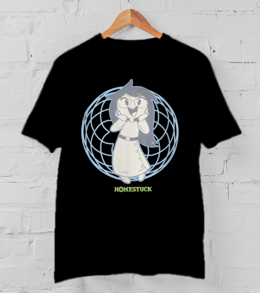 Homestuck Jade Harley With Glasses Inside Blue Grid Circle T-Shirt
